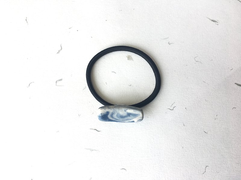 石下/ 大理石 云石纹理 深蓝色 白色 陶瓷发圈 - 发饰 - 瓷 蓝色