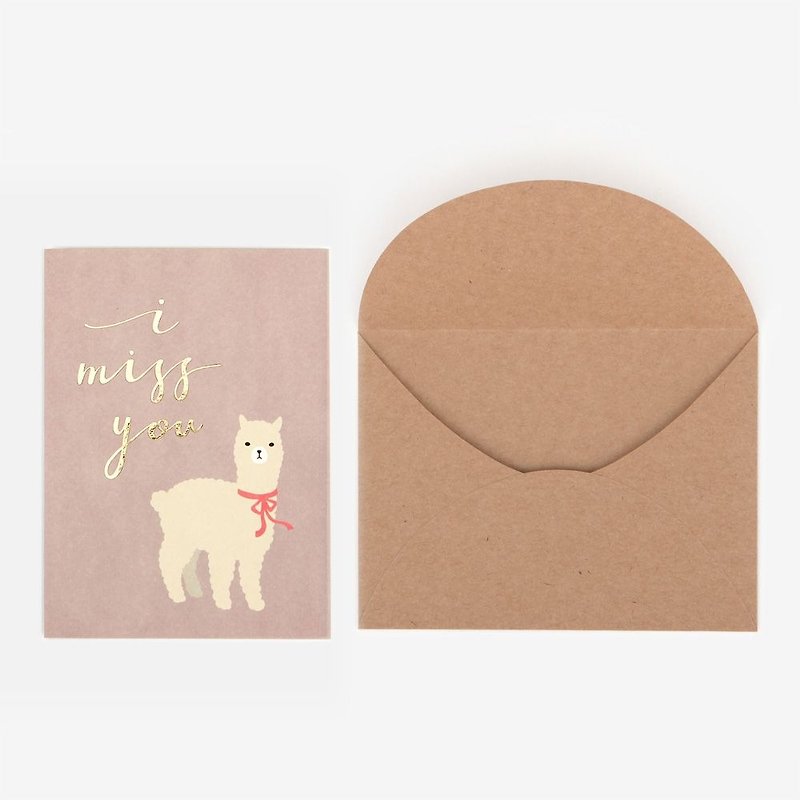 森林物语卡片信封组-04 羊驼,E2D46336 - 卡片/明信片 - 纸 粉红色