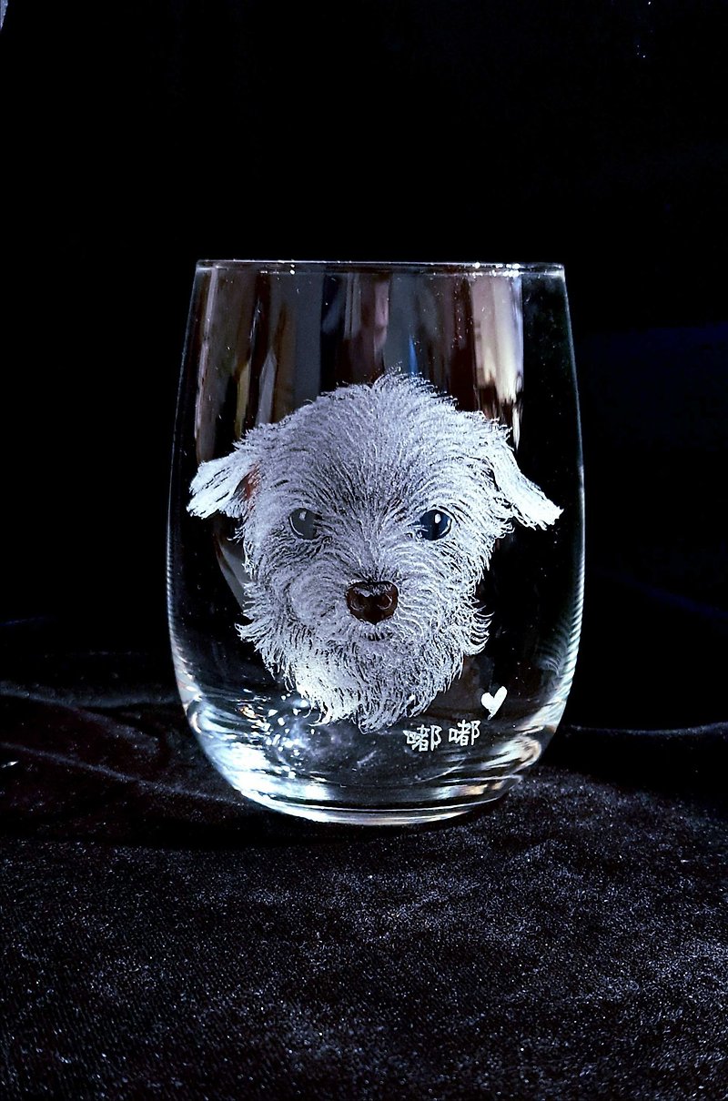 定制 - 纯手工雕刻玻璃杯 【宠物 - 狗狗】秋玻 - 订制画像 - 玻璃 