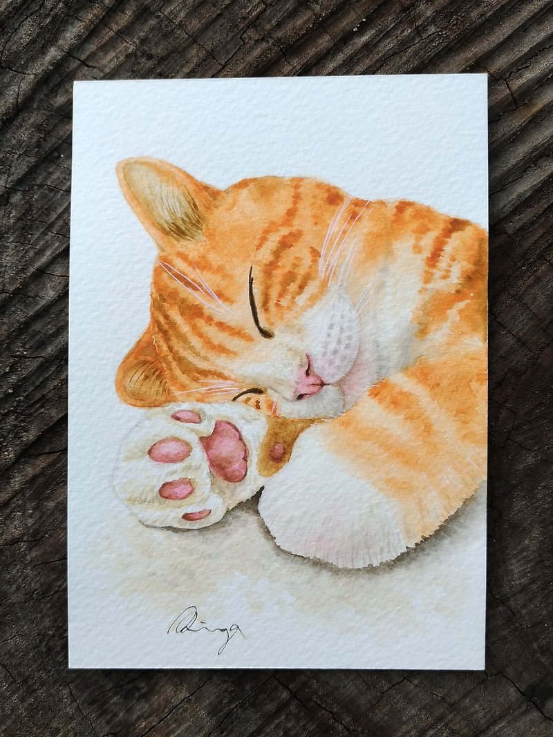 宠物猫狗肖像画 订制画 定制画 动物画 似颜绘 水彩 1到2只 - 订制画像 - 纸 