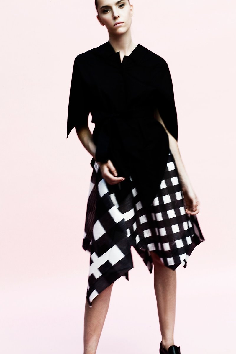 オリガミピーコックスカート - 裙子 - 聚酯纤维 黑色