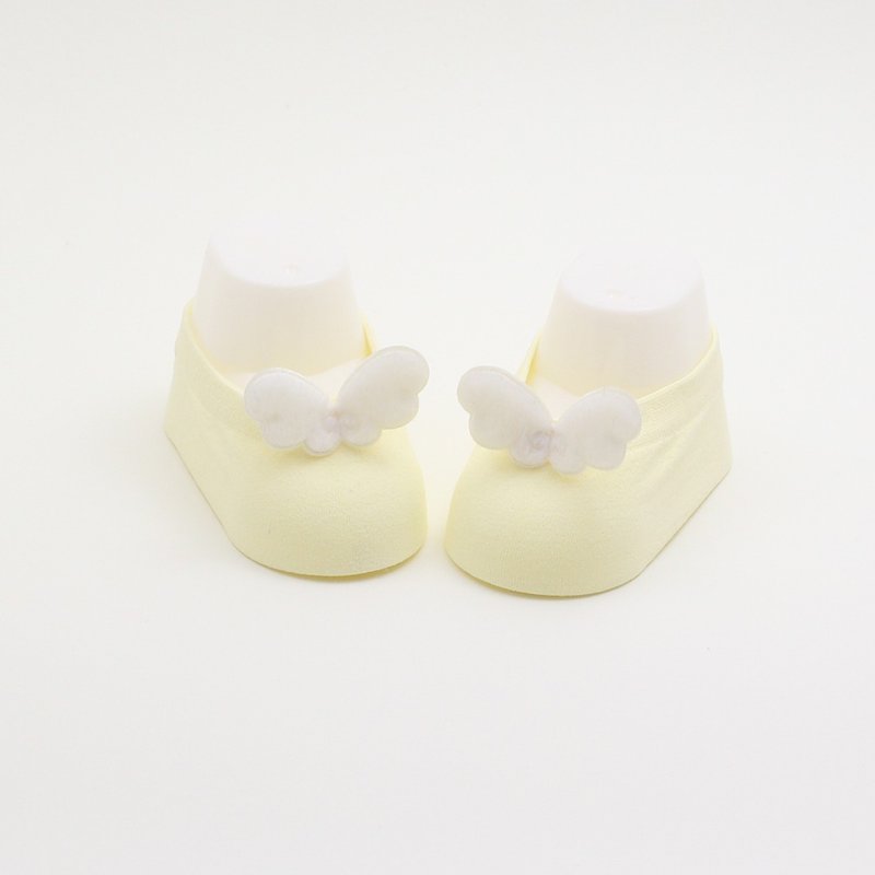 Baby Gift Newborn Baby Girl and boy cool Socks with Angel wing - 婴儿袜子 - 棉．麻 黄色