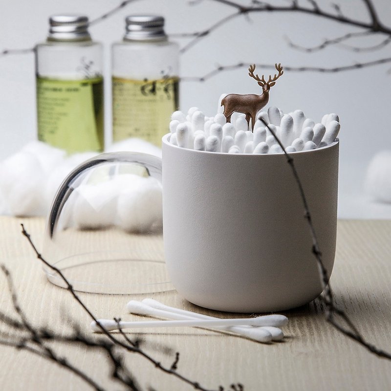 QUALY 棉花棒罐 (圣诞树/ 驯鹿 / 北极熊 - 收纳用品 - 塑料 白色