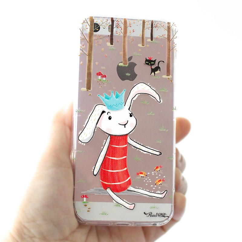 白兔王子硅防摔手机壳 iPhone Samsung HTC LG Sony 免费加字 - 手机壳/手机套 - 硅胶 透明