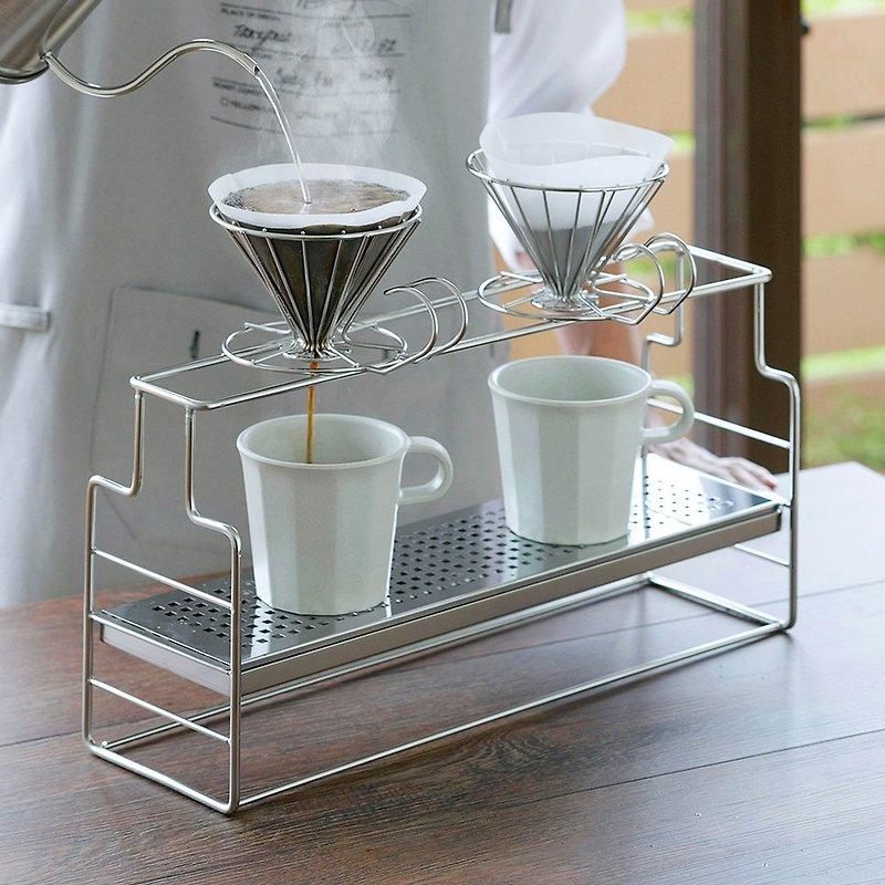 日本下村KOGU 日制18-8不锈钢三段高度可调式咖啡手冲架-3杯用 - 咖啡壶/周边 - 不锈钢 银色