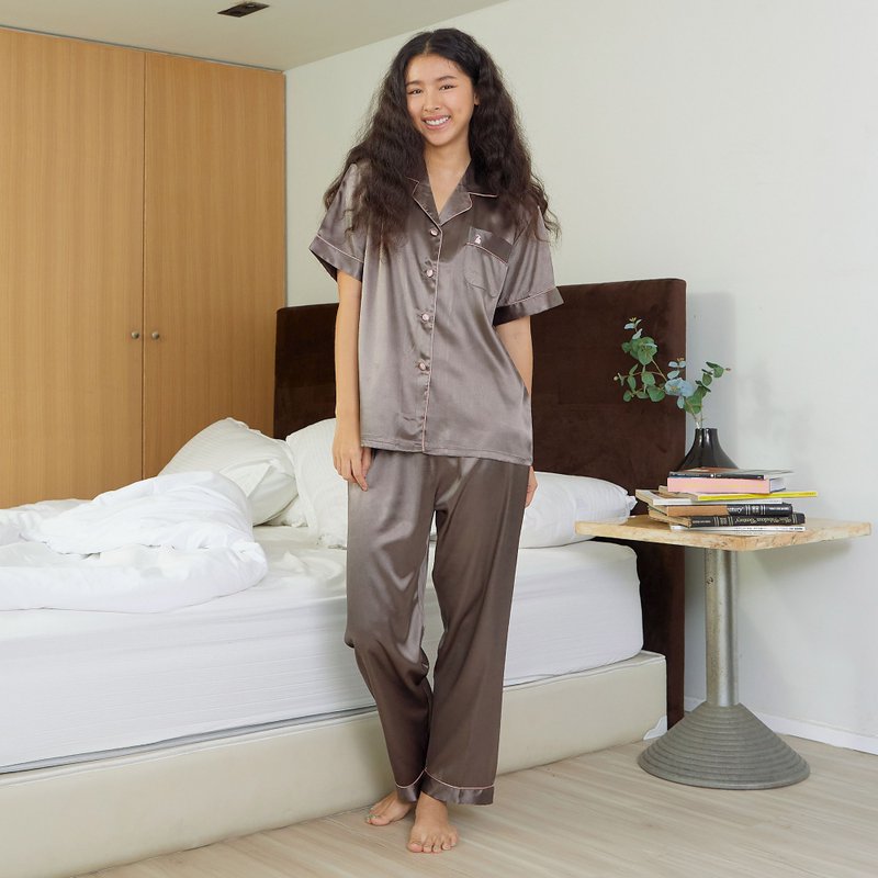 Satin Pajamas short sleeves with pants - 居家服/睡衣 - 其他材质 多色