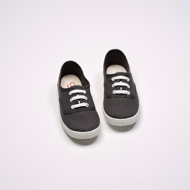 西班牙国民帆布鞋 CIENTA 52000 74 深灰色 经典布料 童鞋 系带款 - 童装鞋 - 棉．麻 灰色