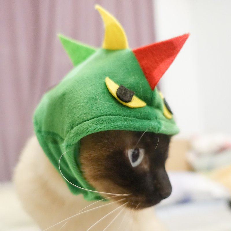 恐龙造型宠物猫狗帽子头套*S号 - 衣/帽 - 其他材质 绿色