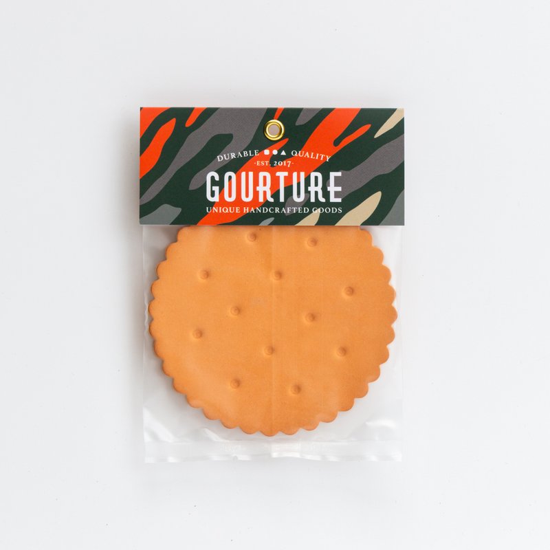 GOURTURE - 超厚革 ! 经典手工饼干杯垫【2入】婚礼小物 交换礼物 - 杯垫 - 真皮 咖啡色