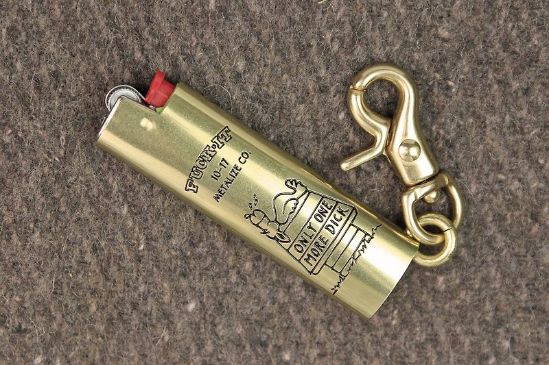 【METALIZE】Bic/黄铜打火机套-O.O.M.D - 钥匙链/钥匙包 - 铜/黄铜 
