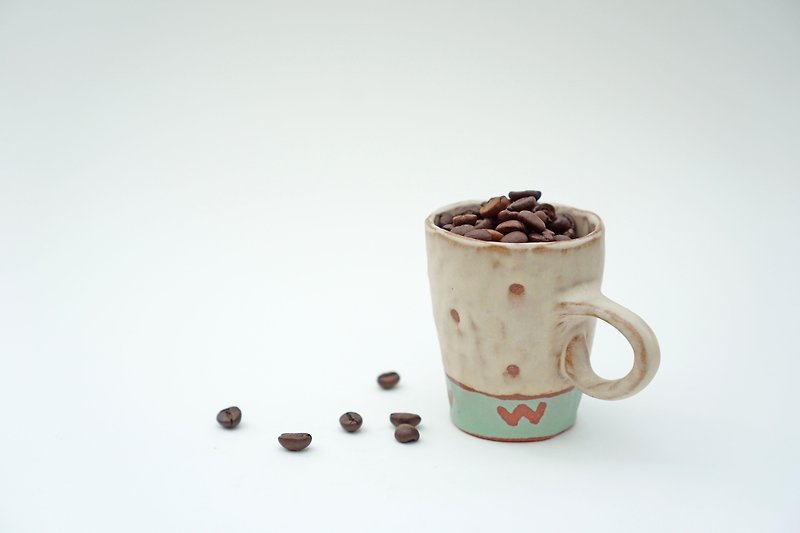 Handmade ceramic mug, 3.5 oz.,handmade mug ,ceramic ,pottery - 咖啡杯/马克杯 - 陶 多色