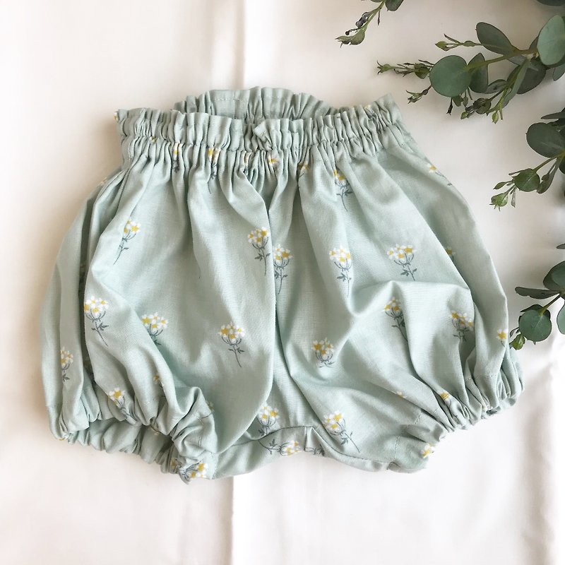 ベビーパンツ(小花/ミントグリーン) - 童装裤 - 棉．麻 绿色