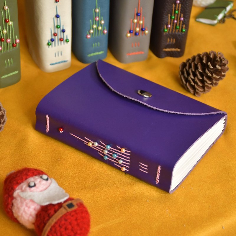 【快速出货】圣诞树皮革大书 - 紫 | 实验系列 - 笔记本/手帐 - 真皮 紫色