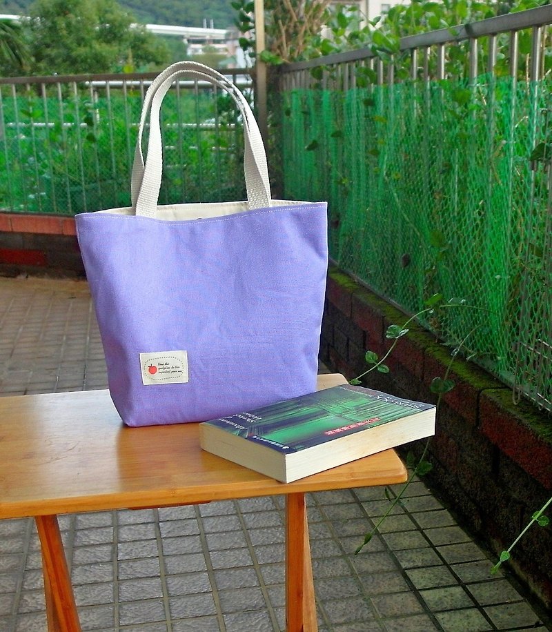 莲藕紫马卡龙手提袋    中型 - 手提包/手提袋 - 棉．麻 紫色