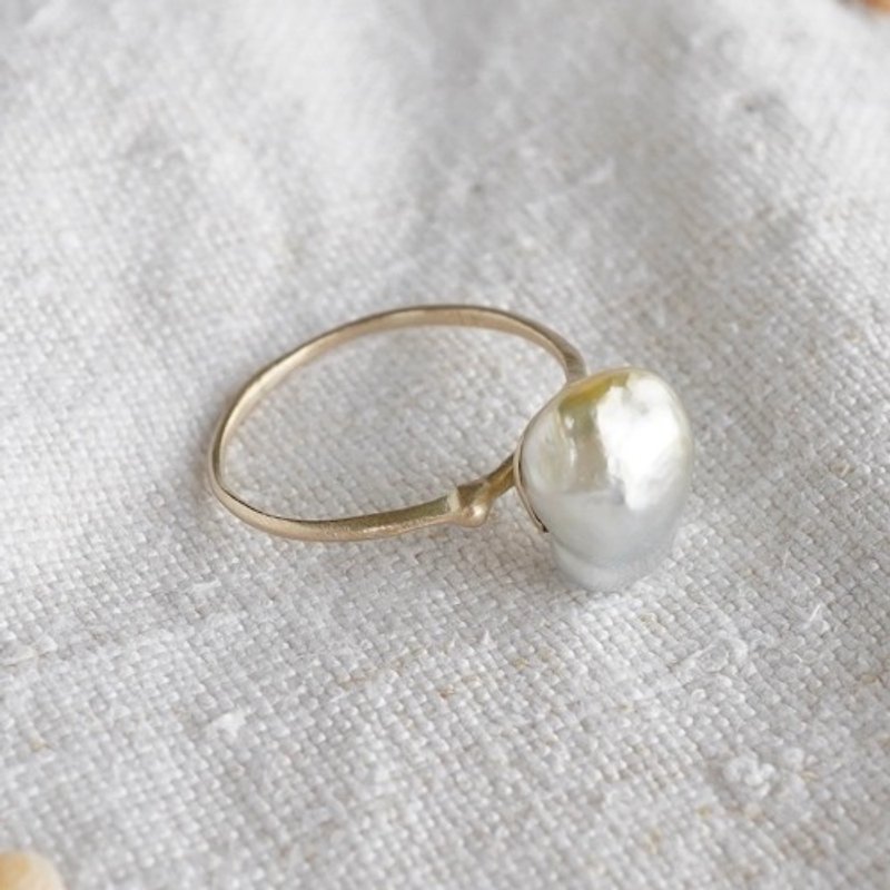 Tahitian baroque pearl ring [OP740K10] - 戒指 - 其他金属 