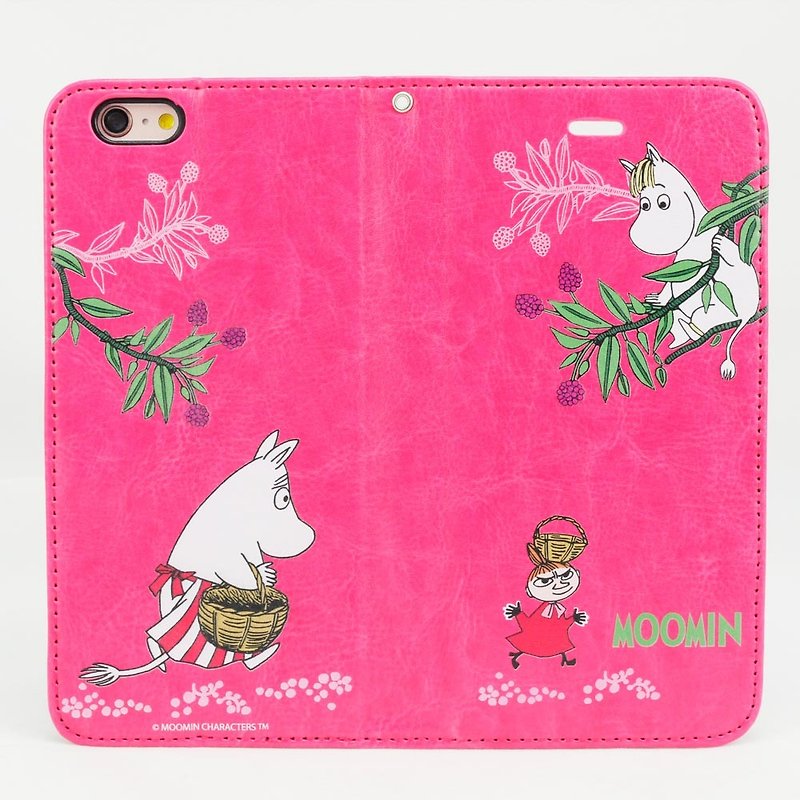 Moomin噜噜米正版授权-磁吸手机皮套【拾果趣】 - 手机壳/手机套 - 真皮 粉红色