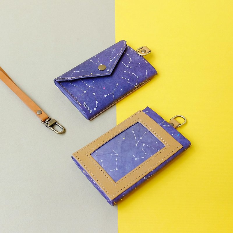 【毕业礼物】环保识别证卡包-我的浪漫星座 (可定制化英文名字) - 证件套/卡套 - 环保材料 蓝色