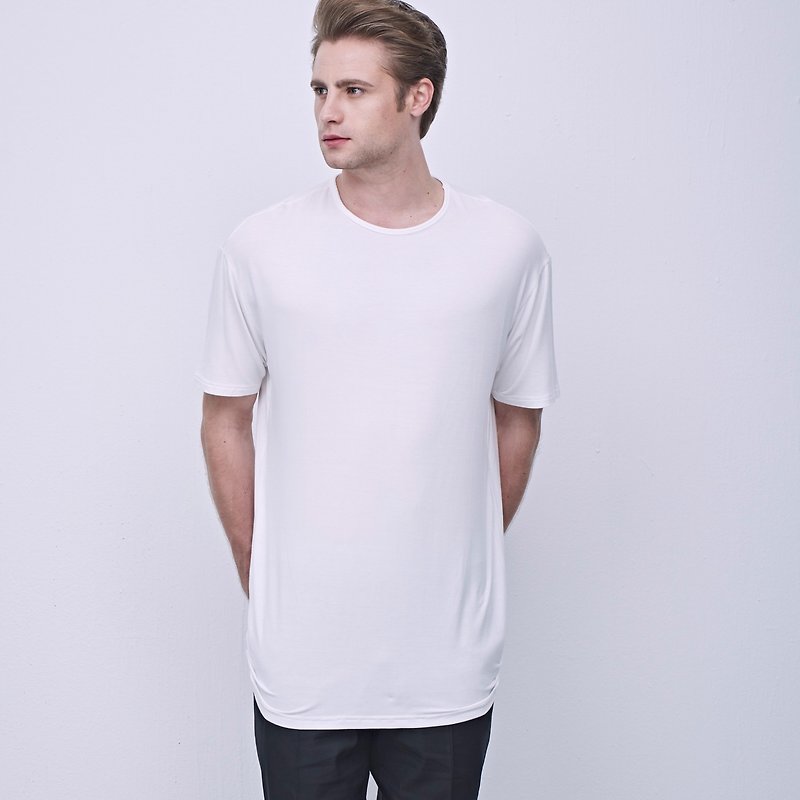 Stone@S Basic T-shirt (LONG) In White / 加长 长版 白 Tee T-shirt