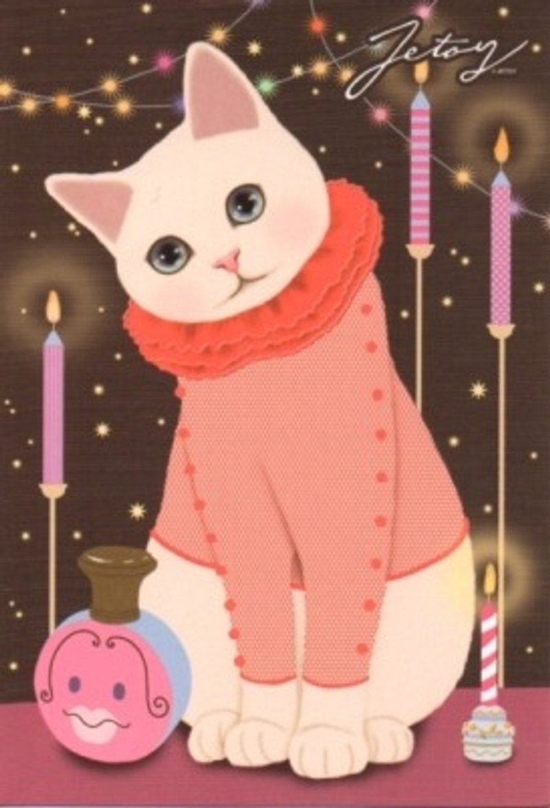 Jetoy,choo choo甜蜜猫夜晚系列明信片 (J1210603) 猫 圣诞卡 - 卡片/明信片 - 纸 多色