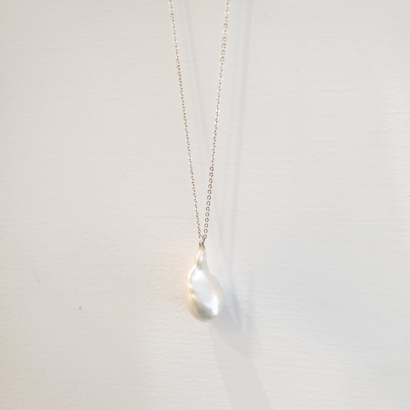 【项链】变形珍珠纯银项链 母亲节/ 毕业礼物/ 情人节礼物 - 项链 - 珍珠 白色