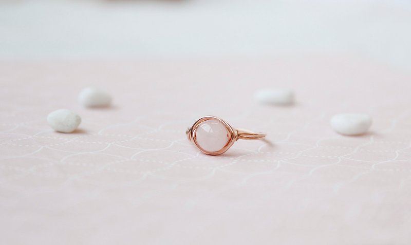 10月诞生石 - 粉晶玫瑰金14k包金戒指(14KGF) - 戒指 - 宝石 粉红色