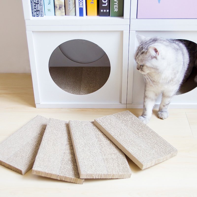 【安阁家】迷你猫抓板(4片) -可替换躲猫猫柜内抓板 - 抓板/跳台 - 纸 