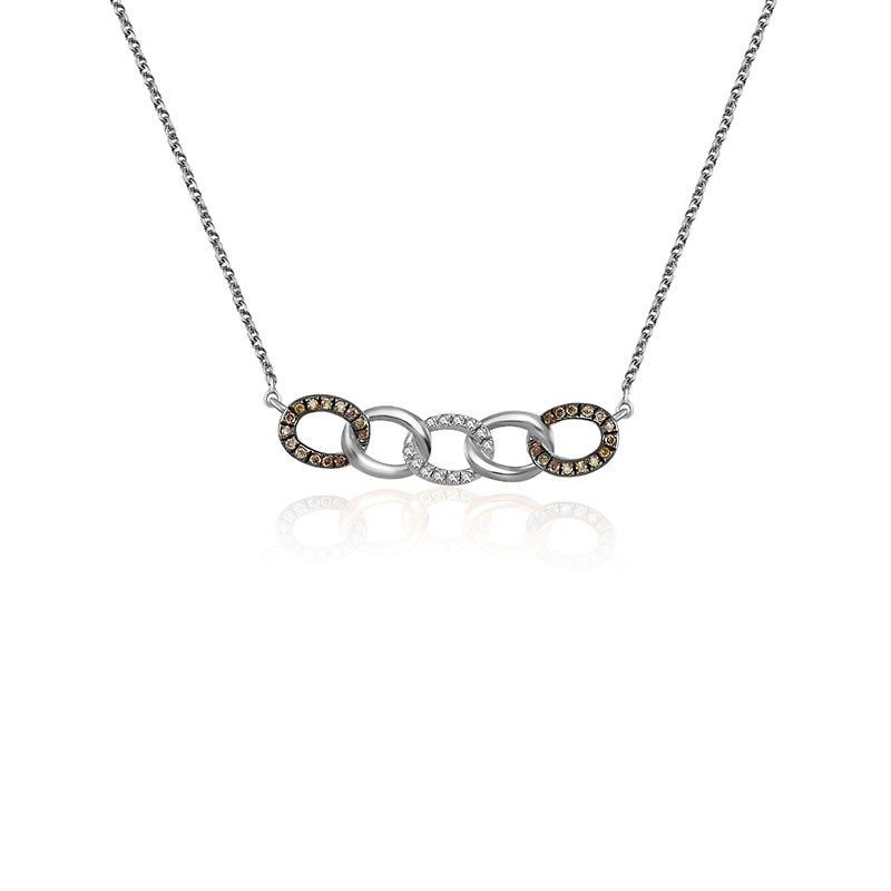 18k混合金锁链形钻石项链 - 项链 - 其他金属 黑色