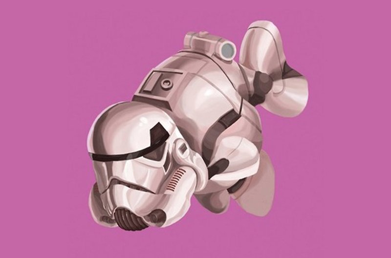 星际大战小兵金鱼 Stormtrooper gold fish 板画 插画 - 海报/装饰画/版画 - 其他材质 紫色
