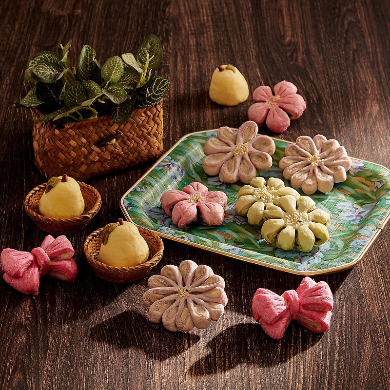 【花开富贵】端午限定花酥礼盒 (铁盒封面可印制LOGO) - 蛋糕/甜点 - 新鲜食材 绿色