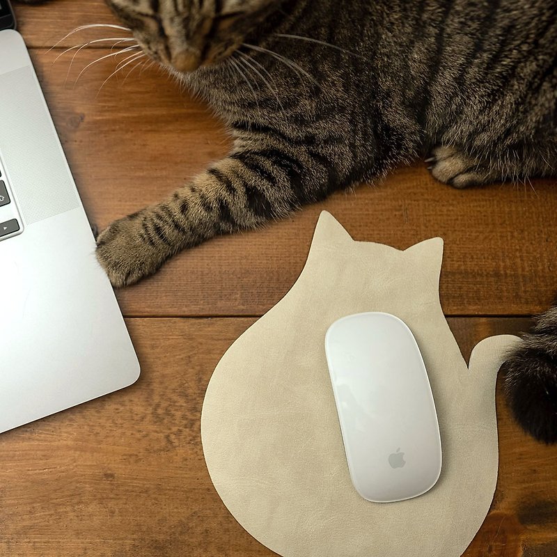 猫 マウスパッド シルエット 動物 ネコ アニマル 日本製 MSPAD【10-21日以内発送】 - 鼠标垫 - 人造皮革 白色