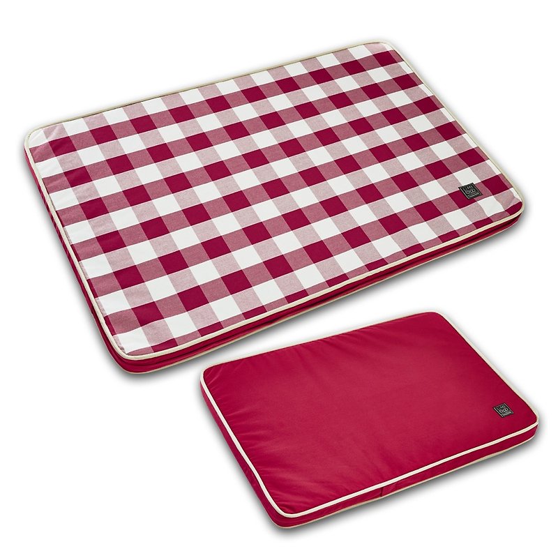 Lifeapp宠物缓压睡垫大格纹款---L (红白格) W110 x D70 x H5 - 床垫/笼子 - 其他材质 红色