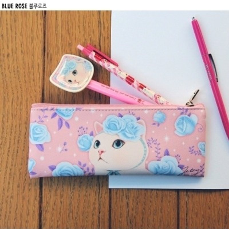JETOY, 甜蜜猫 轻盈 笔袋_Blue rose (J1603206) - 铅笔盒/笔袋 - 其他材质 粉红色