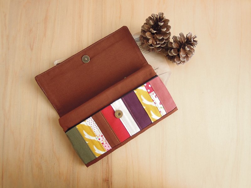 长夹 – 钱包 - 咖啡色 vs. 紫御色 - 交换礼物 - 皮夹/钱包 - 棉．麻 咖啡色