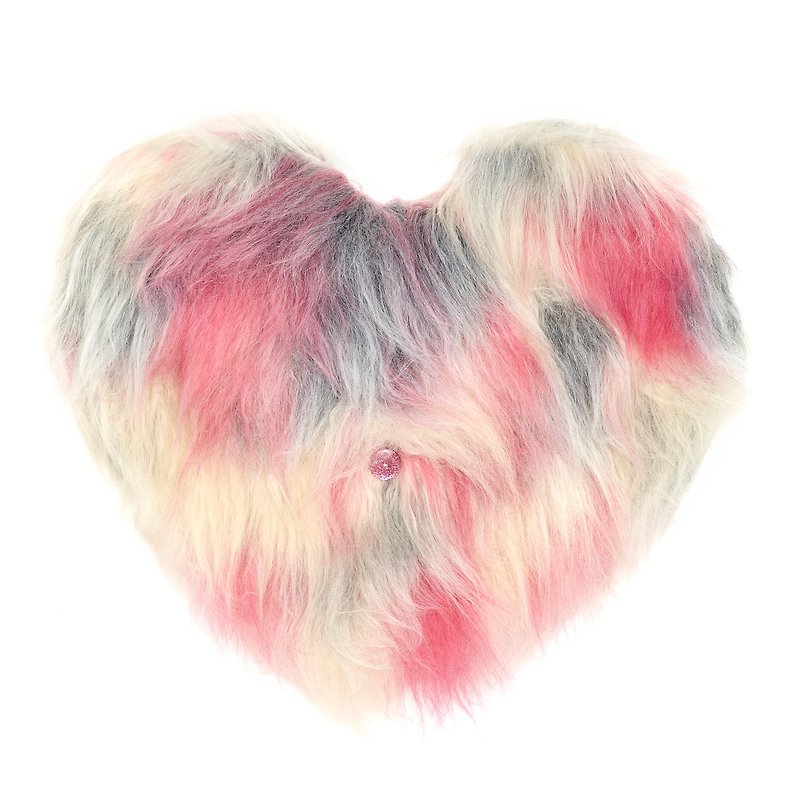 Ragdoll Furry Heart Clutch - 手提包/手提袋 - 聚酯纤维 粉红色