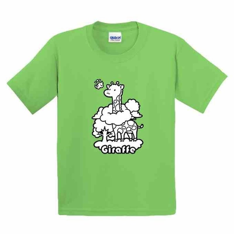 彩绘T恤 | 长颈鹿 | 美国棉T恤 | 童装 | 亲子装 | 礼物 |手绘 |果绿色 - 其他 - 棉．麻 