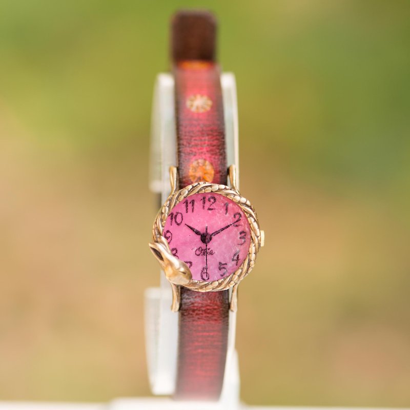 夢みるうさぎ腕時計Sチェリー - 女表 - 其他金属 红色