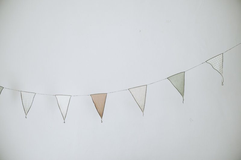 生日派对布置必备单品柔软系手工制作三角挂旗-森绿系 - 墙贴/壁贴 - 棉．麻 绿色