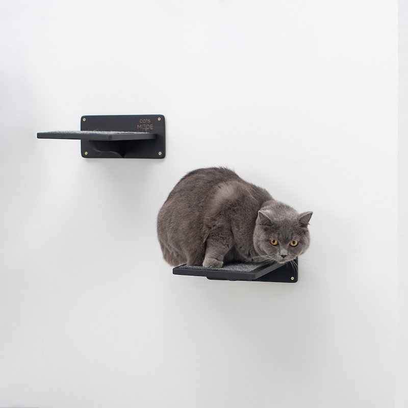 猫活动 新小猫礼物 猫浮动架 猫台阶 - 抓板/跳台 - 木头 咖啡色