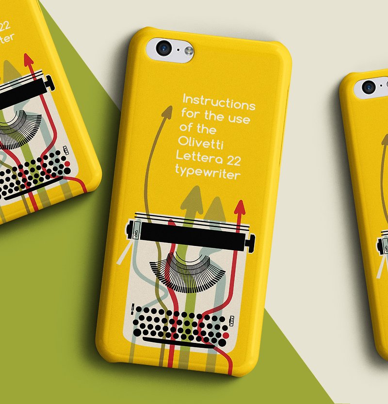 Type writer instruction - Yellow Phone case - 手机壳/手机套 - 塑料 黄色