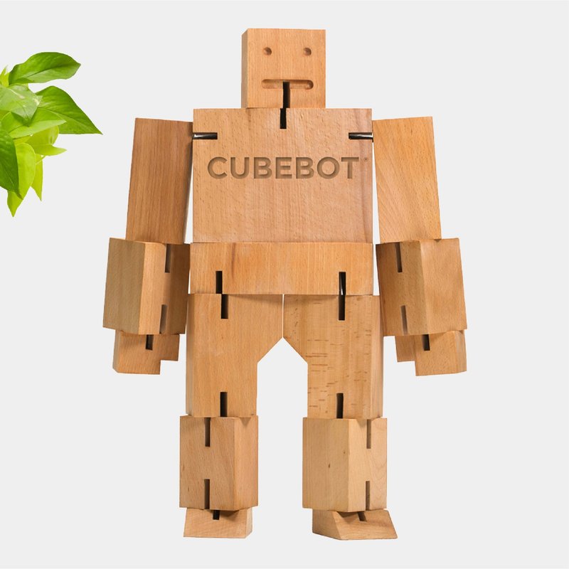 Cubebot 酷比人【经典大型】山毛榉积木变形机器人公仔 - 玩偶/公仔 - 木头 