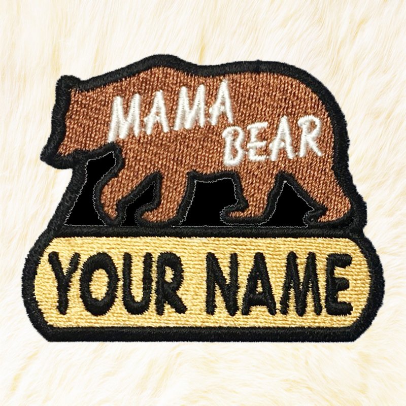 Mama Bear Personalized Iron on Patch Your Name Your Text Buy 3 Get 1 Free - 编织/刺绣/羊毛毡/裁缝 - 绣线 咖啡色