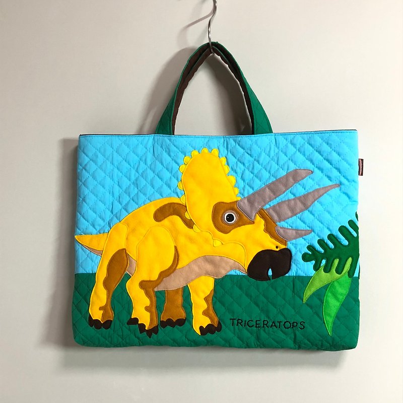 絵本バッグ　恐竜トリケラトプス - 其他 - 棉．麻 黄色