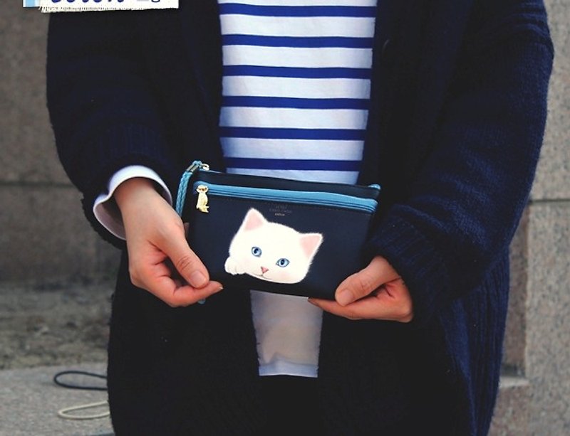Jetoy,甜蜜猫 焦糖 万用包_Coton (J1605301) - 化妆包/杂物包 - 其他材质 蓝色