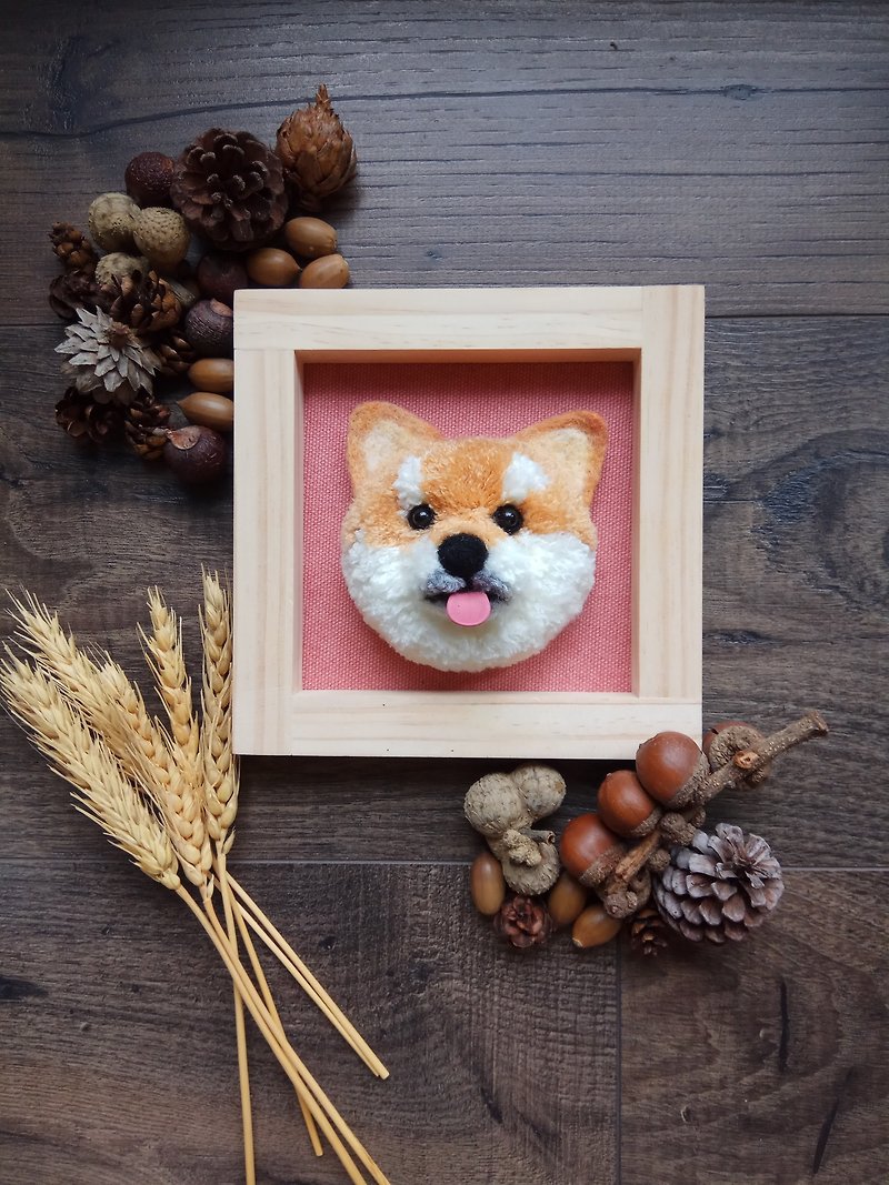 柴犬毛球宠物狗相框 - 画框/相框 - 羊毛 橘色