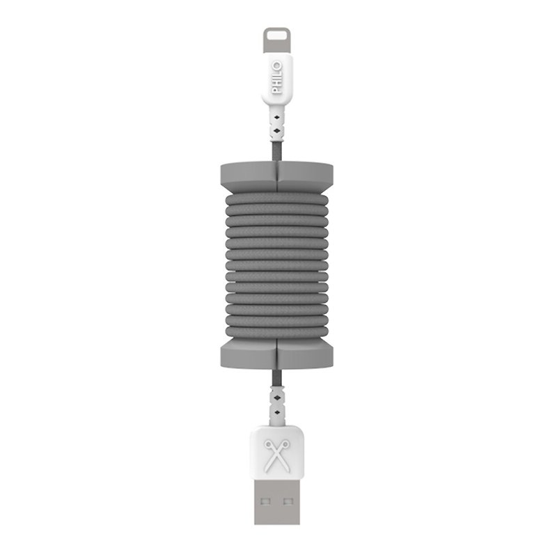 意大利PHILO Lightning - USB 缤纷编织传输线 100cm 太空灰8055002391023 - 充电宝/传输线 - 塑料 灰色