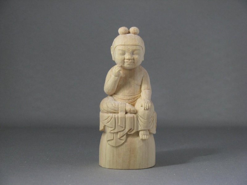 稚児仏像 弥勒菩薩 - 摆饰 - 木头 咖啡色