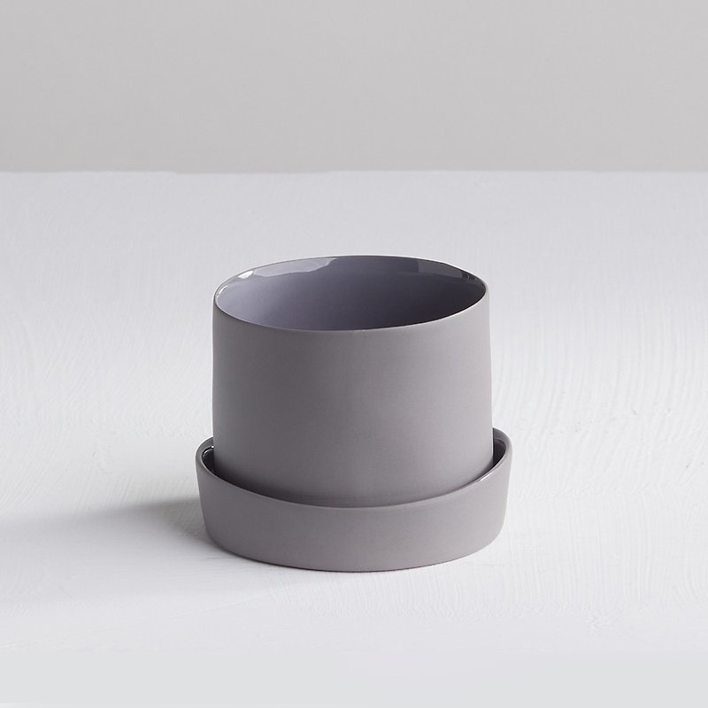【3,co】水波盖杯(2件式) - 灰 - 茶具/茶杯 - 瓷 灰色