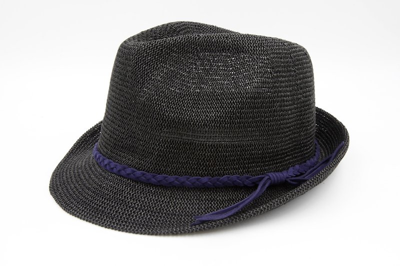 【纸布家】日式绅士帽网纹 黑色 - 帽子 - 纸 黑色