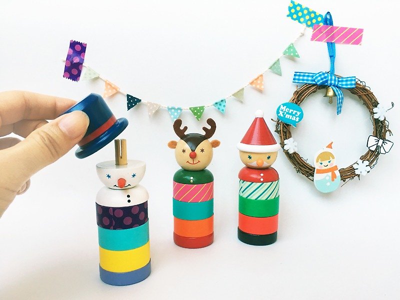 maste 2016 Xmas 交换礼物 圣诞木偶和纸胶带组 /台湾免运/ - 纸胶带 - 纸 多色