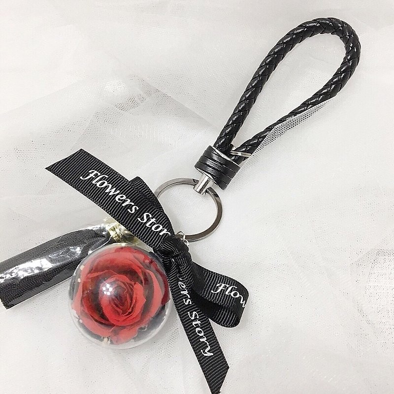永生玫瑰钥匙圈-黑红配色 - 钥匙链/钥匙包 - 植物．花 